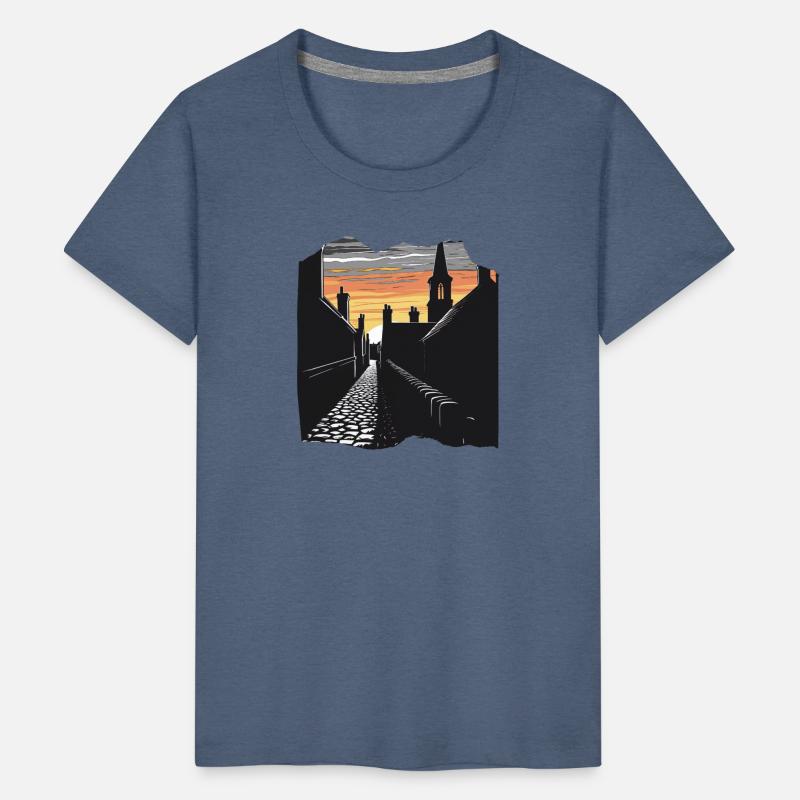 Sunset Over Historic Village Skyline