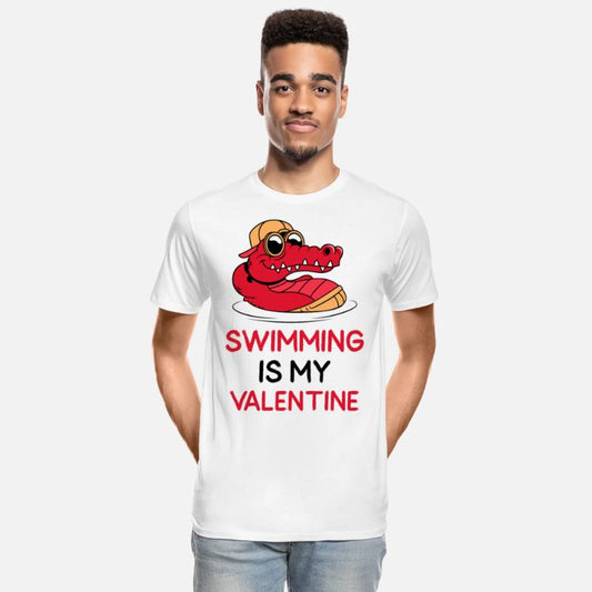 Swimming Is My Valentine - Crocodile In Water