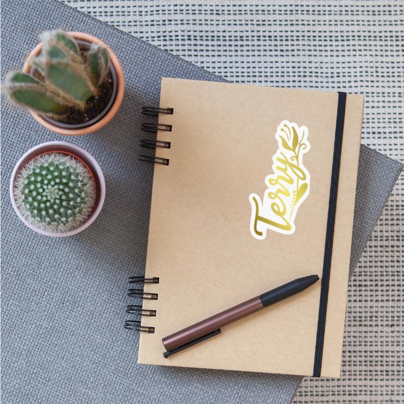 Terry Name Faux Gold Tulip Flourish