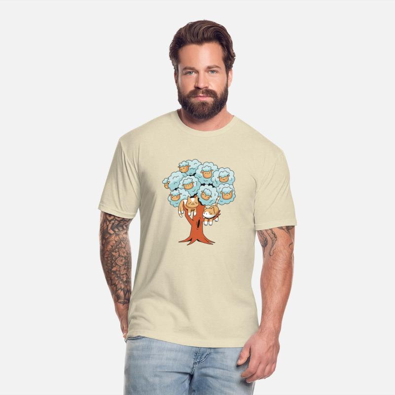 Tree with sheeps and cats