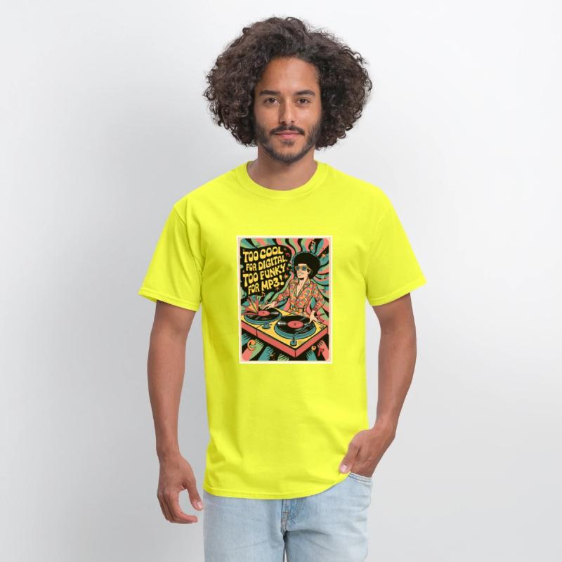 turntable with a retro dj illustration