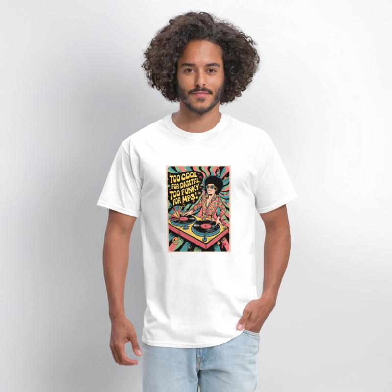 turntable with a retro dj illustration