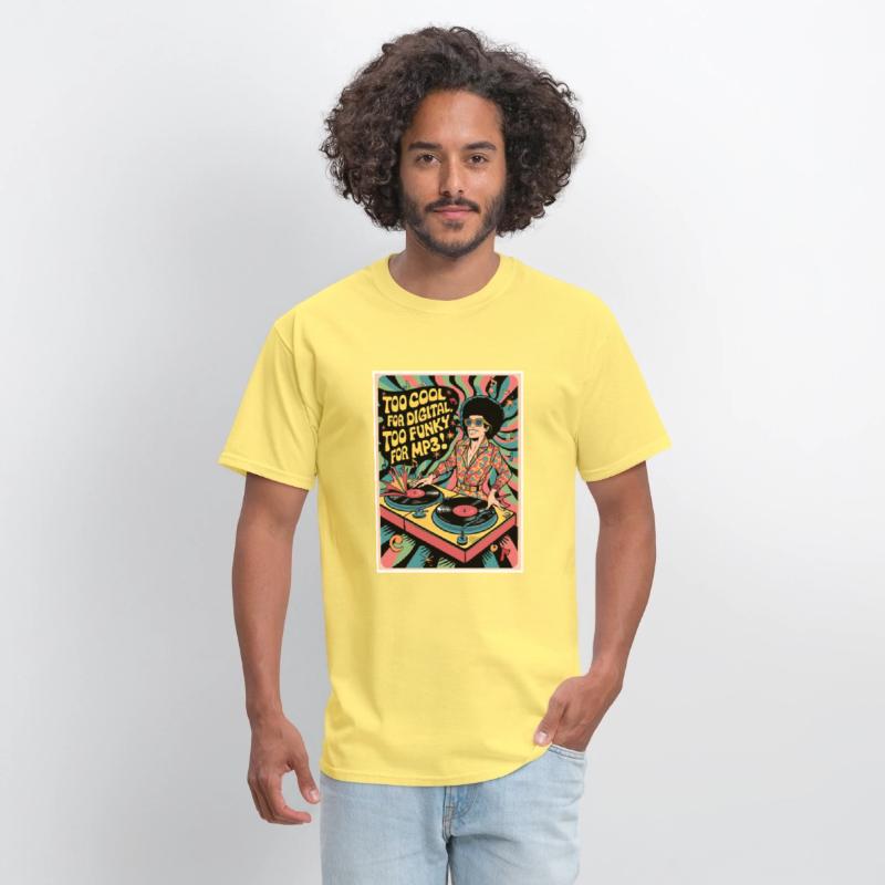 turntable with a retro dj illustration