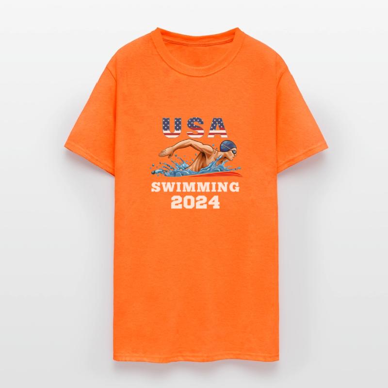 USA Games Swimming Sports Flag American 4th of Jul