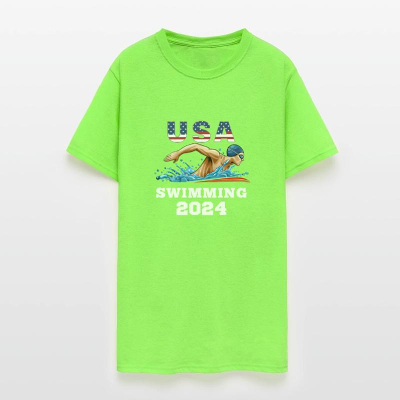 USA Games Swimming Sports Flag American 4th of Jul