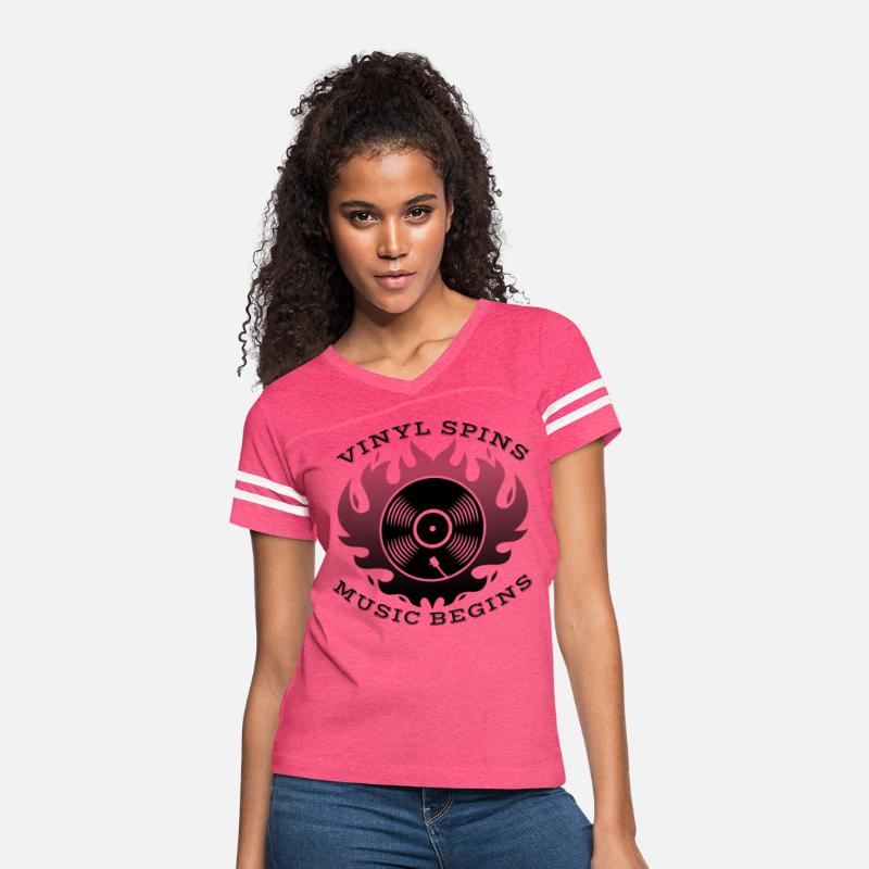 Vinyl Spins Music Begins with record on fire