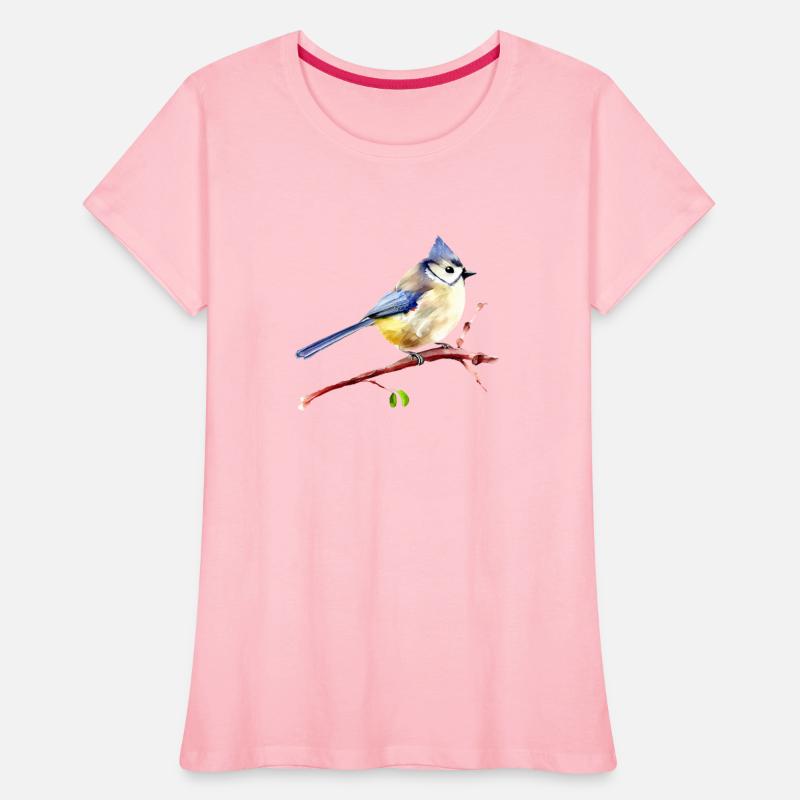 Watercolor Titmouse on a Twig