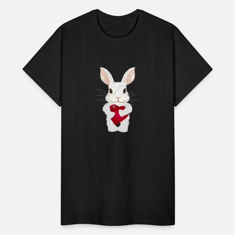 white rabbit with heart for Valentine's Day