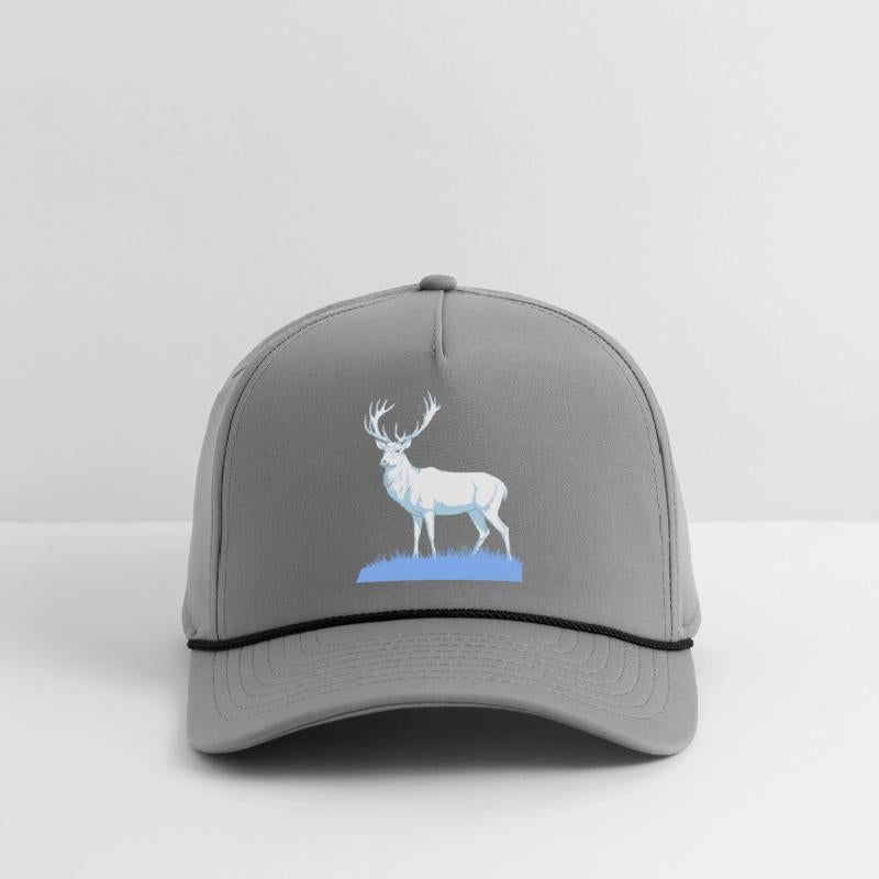 White Stag Deer Standing In Grass