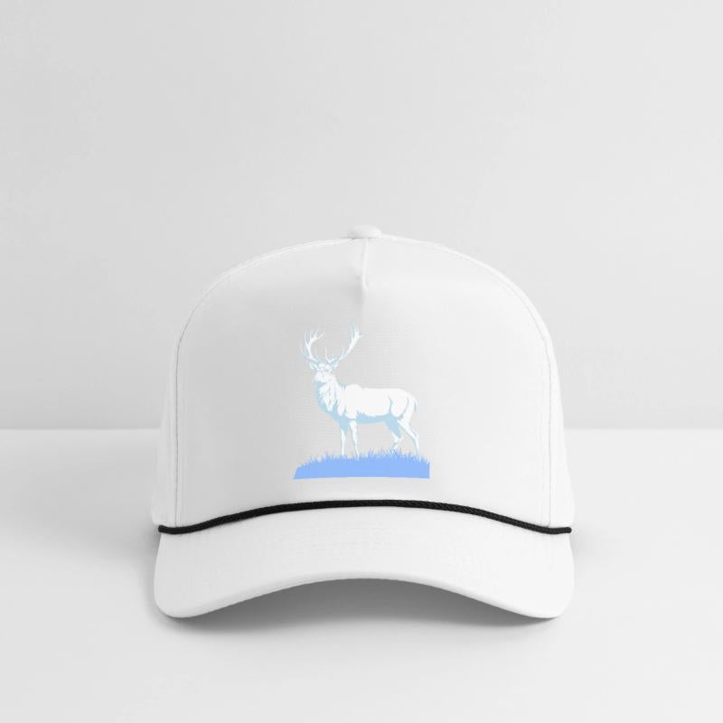 White Stag Deer Standing In Grass