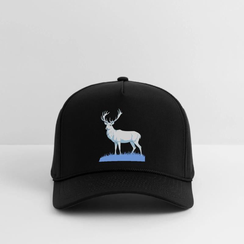 White Stag Deer Standing In Grass