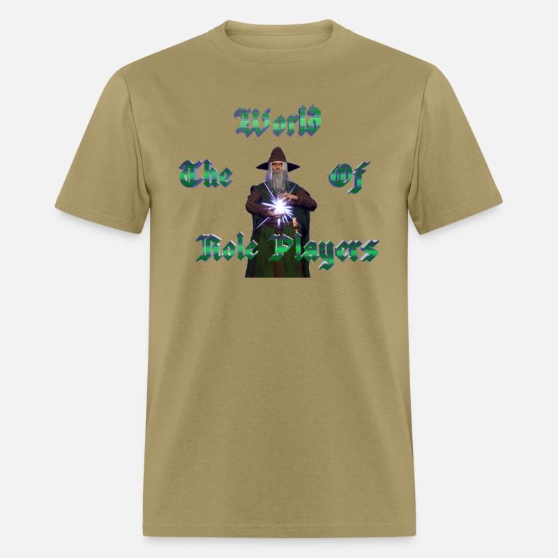 World of role players text with wizard