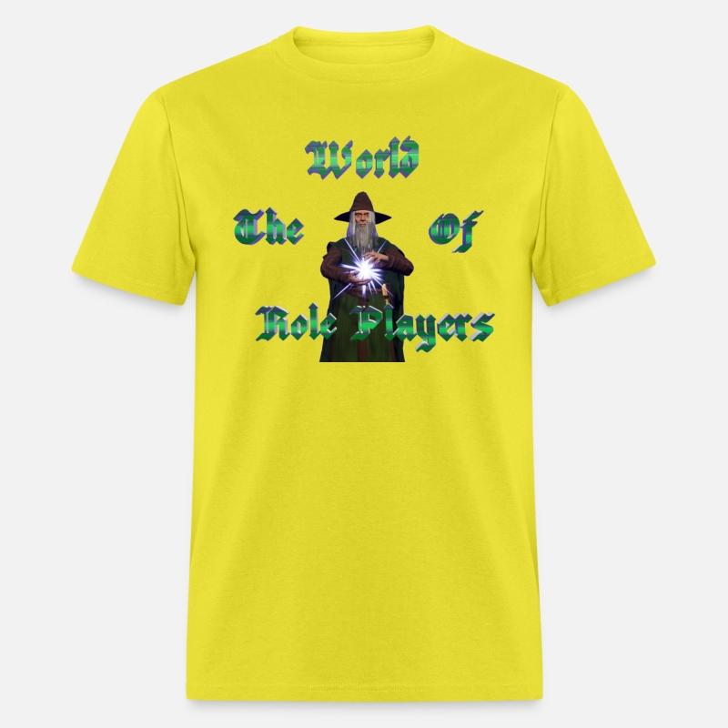 World of role players text with wizard