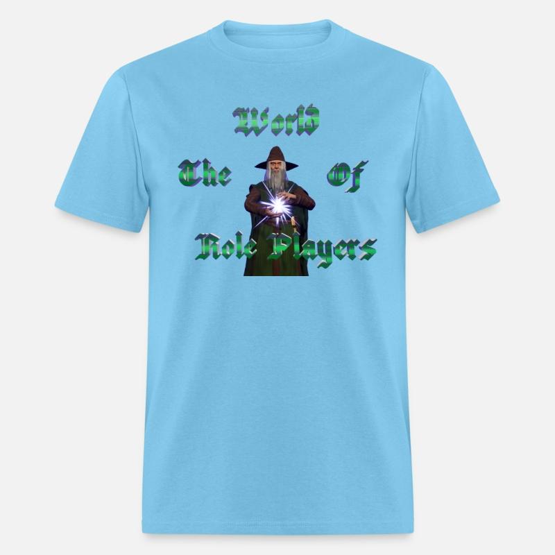 World of role players text with wizard